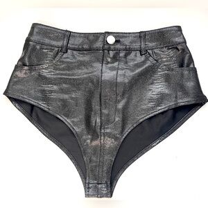 NWOT Shiny Black High-Waisted Panty